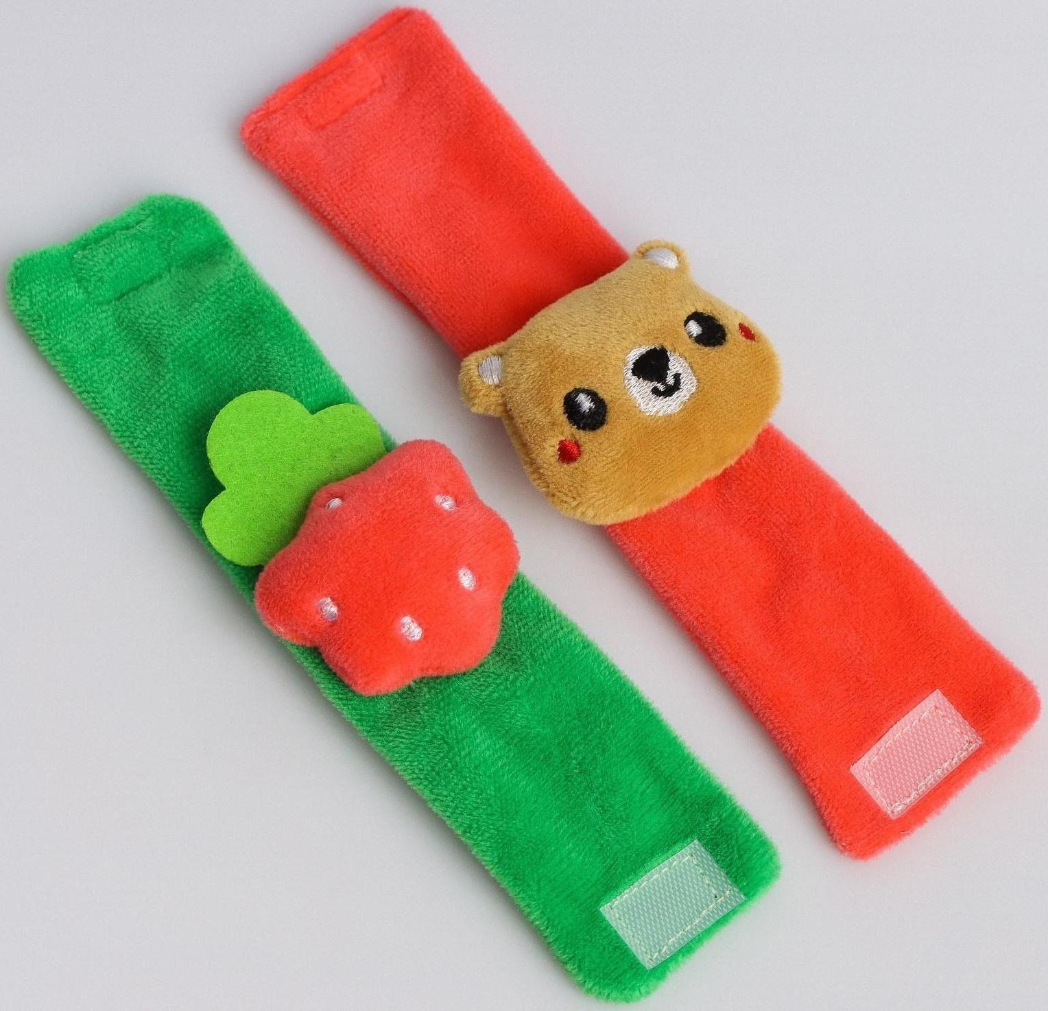 Браслетик - погремушка «Мишка» в домике, 2шт