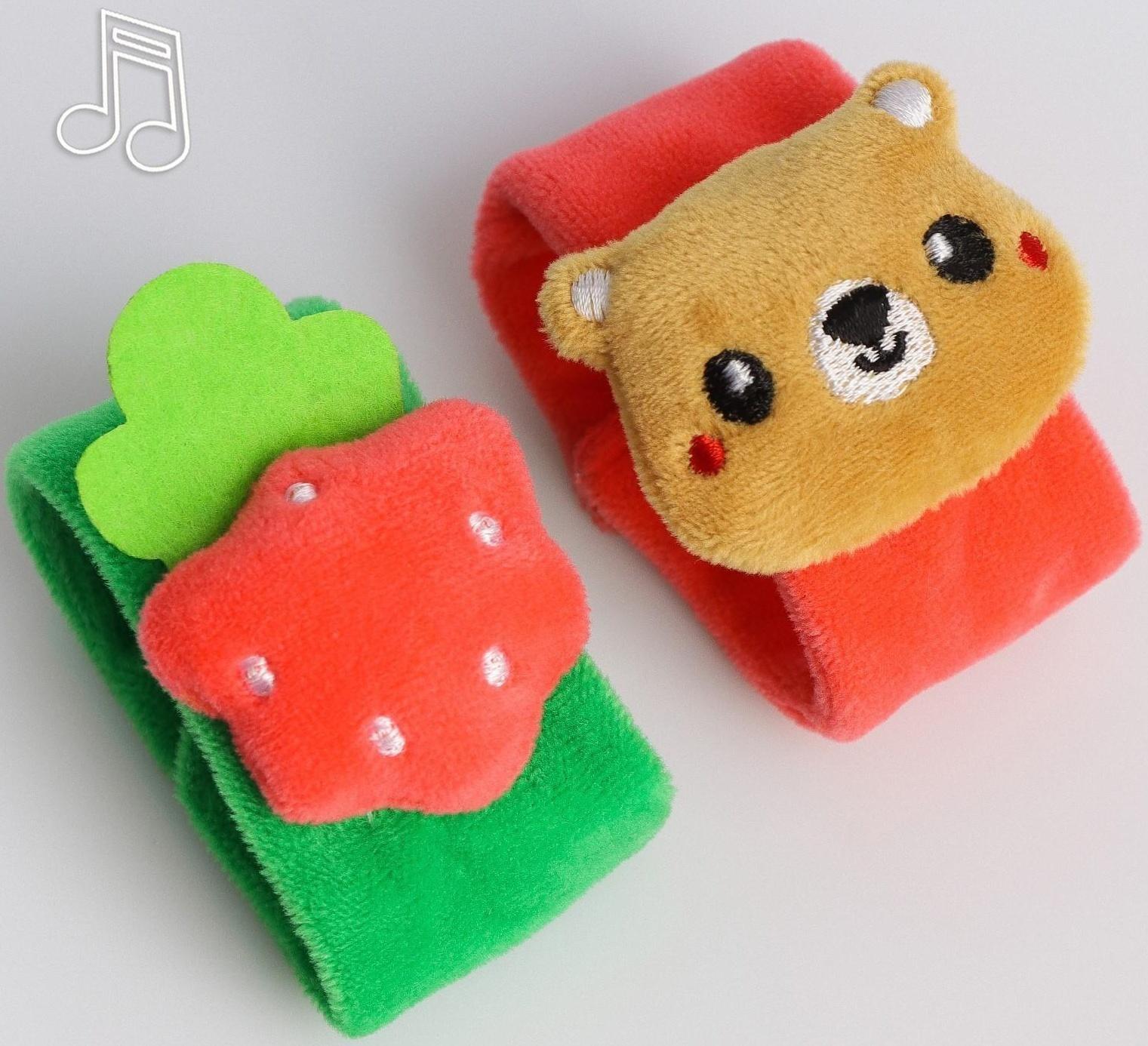 Браслетик - погремушка «Мишка» в домике, 2шт