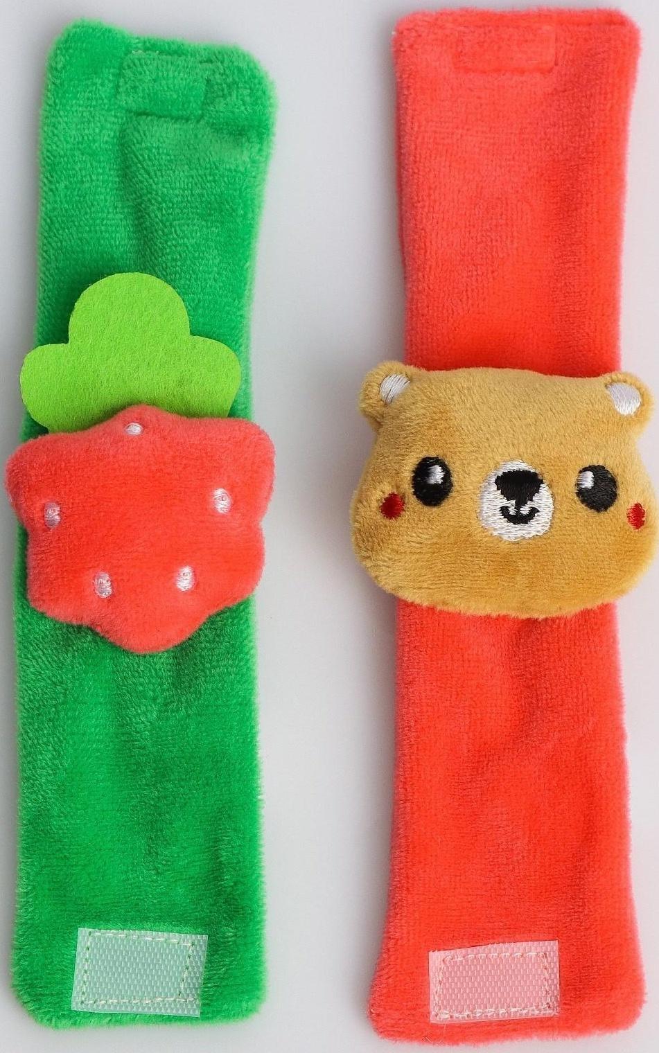 Браслетик - погремушка «Мишка» в домике, 2шт