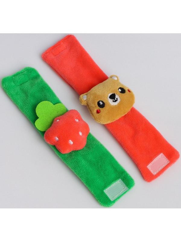 Браслетик - погремушка «Мишка» в домике, 2шт