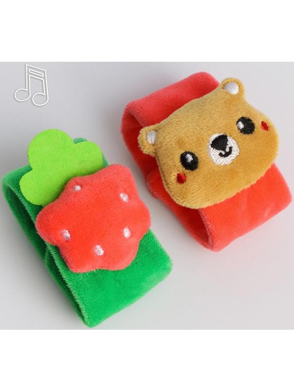 Браслетик - погремушка «Мишка» в домике, 2шт