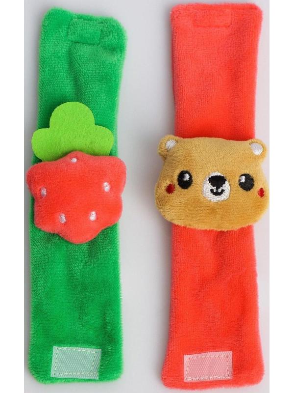 Браслетик - погремушка «Мишка» в домике, 2шт