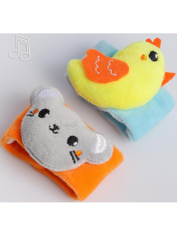 Развивающие браслетики - погремушки «Курочка ряба», 2шт