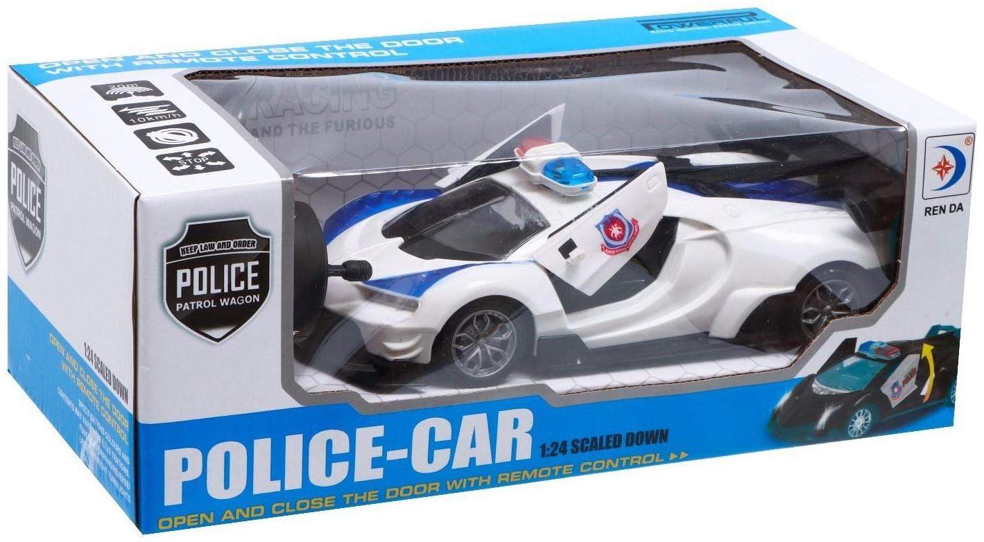Машина радиоуправляемая «Полиция», свет, открываются двери, работает от батареек