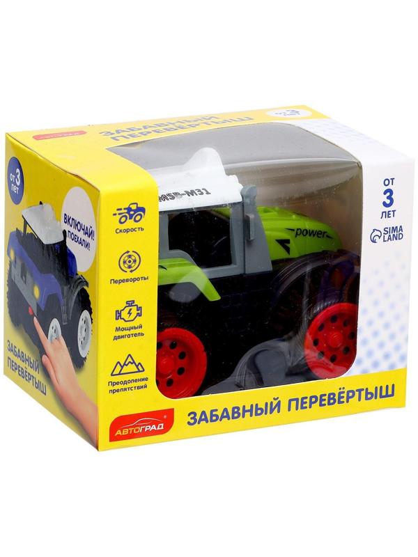 Трактор-перёвертыш «Хозяин фермы», работает от батареек, цвет зелёный