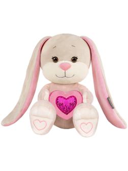 Мягкая игрушка «Зайка с розовым сердцем», 25 см