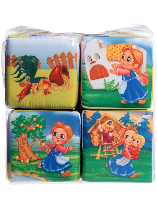 Набор мягких кубиков «Любимые сказки», с книгой