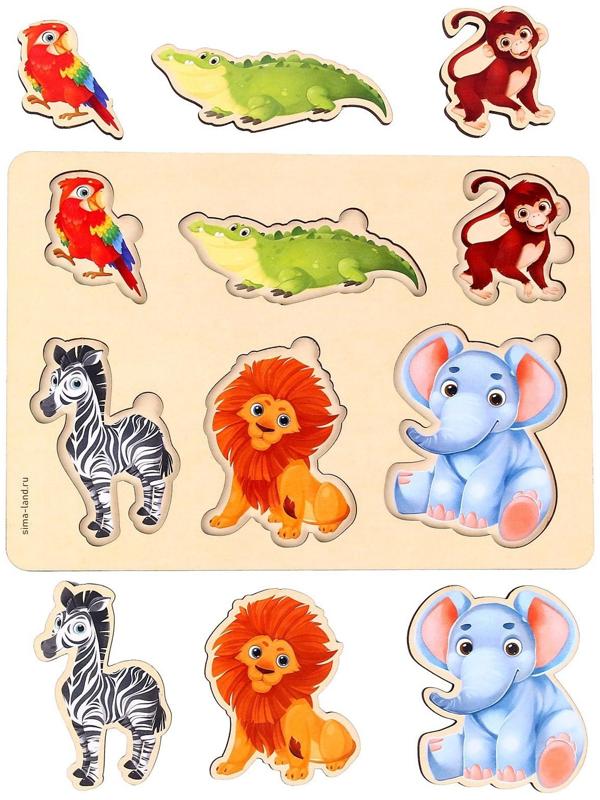 Вкладыш «Животные Африки», 6 вкладышей