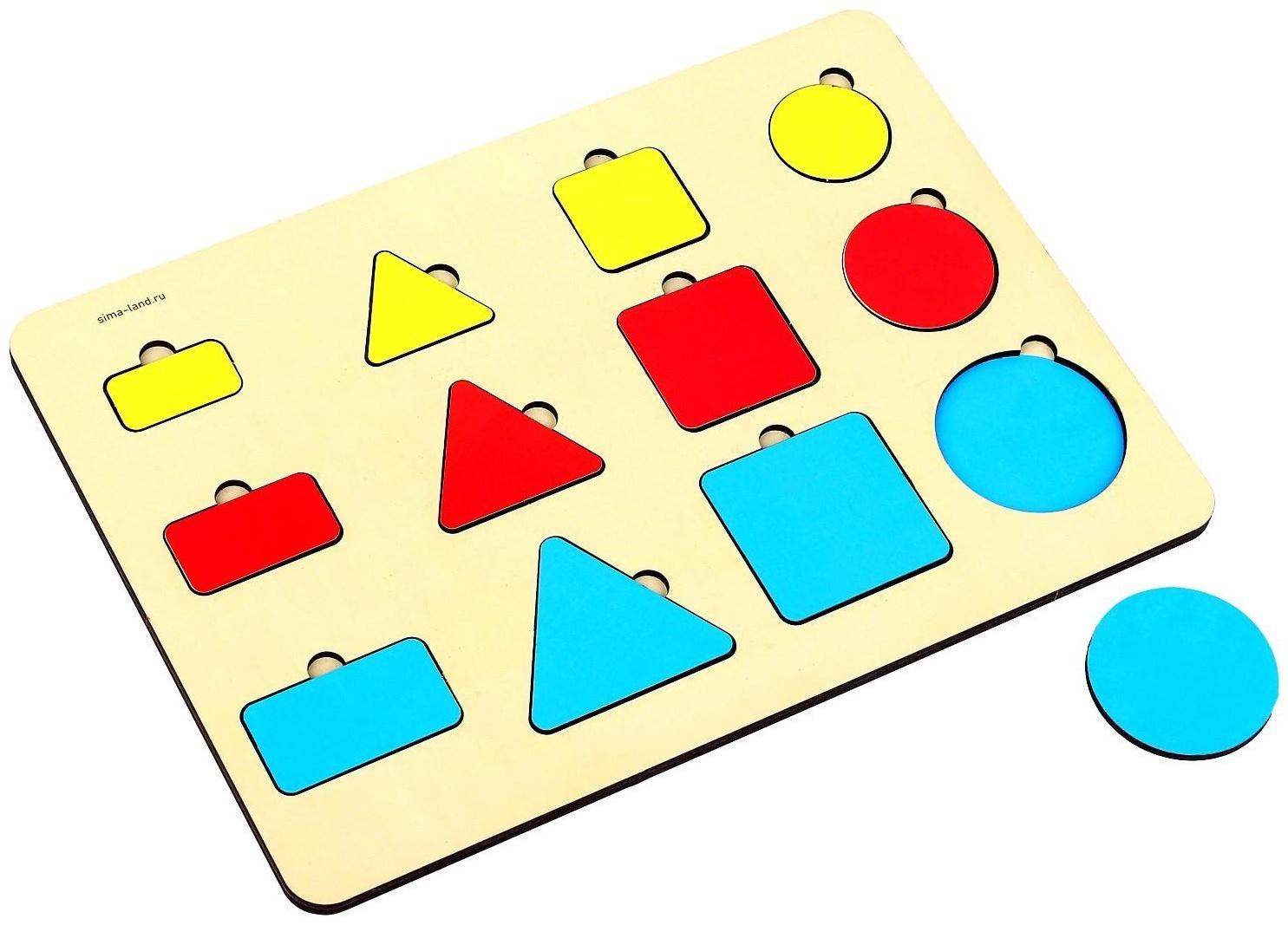 Вкладыш «Геометрические фигуры», 12 вкладышей