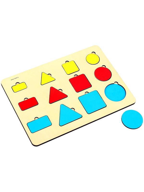 Вкладыш «Геометрические фигуры», 12 вкладышей