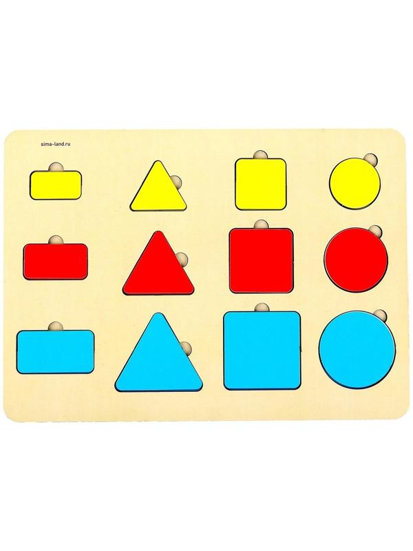 Вкладыш «Геометрические фигуры», 12 вкладышей