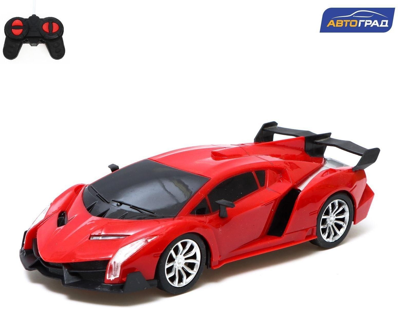 Машина радиоуправляемая «Ламбо», работает от батареек, цвет красный