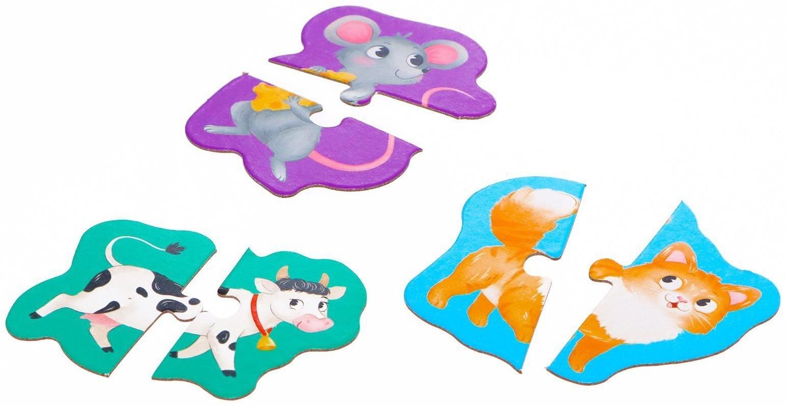 Макси-пазлы в металлической коробке «Весёлая ферма», 10 пазлов