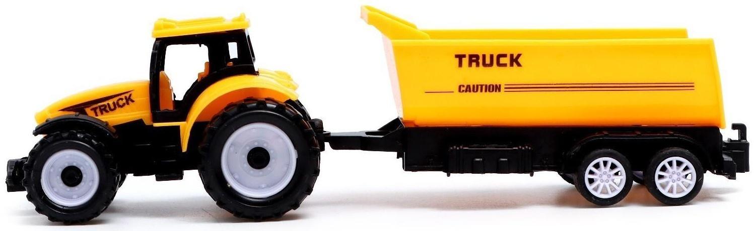 Набор инерционных тракторов «Фермер» с прицепом, 3 штуки