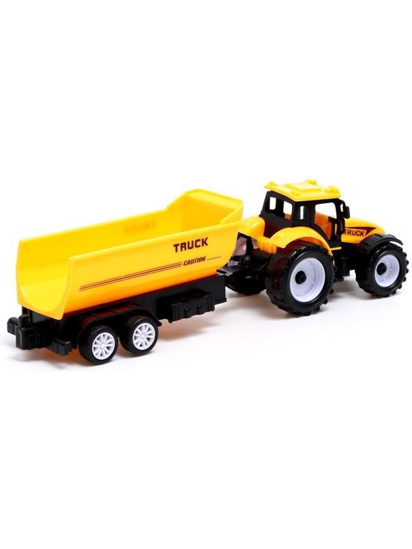 Набор инерционных тракторов «Фермер» с прицепом, 3 штуки