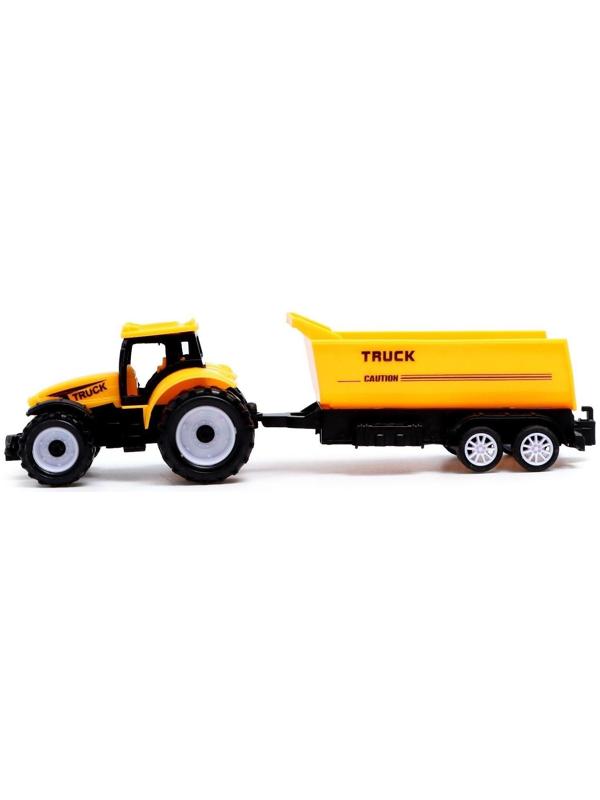 Набор инерционных тракторов «Фермер» с прицепом, 3 штуки