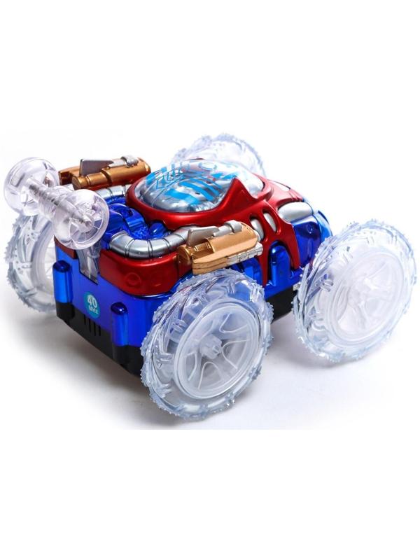 Машина-перевёртыш радиоуправляемая «Трюк», работает от батареек, световые эффекты, цвет синий