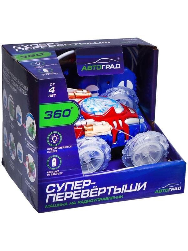 Машина-перевёртыш радиоуправляемая «Трюк», работает от батареек, световые эффекты, цвет синий