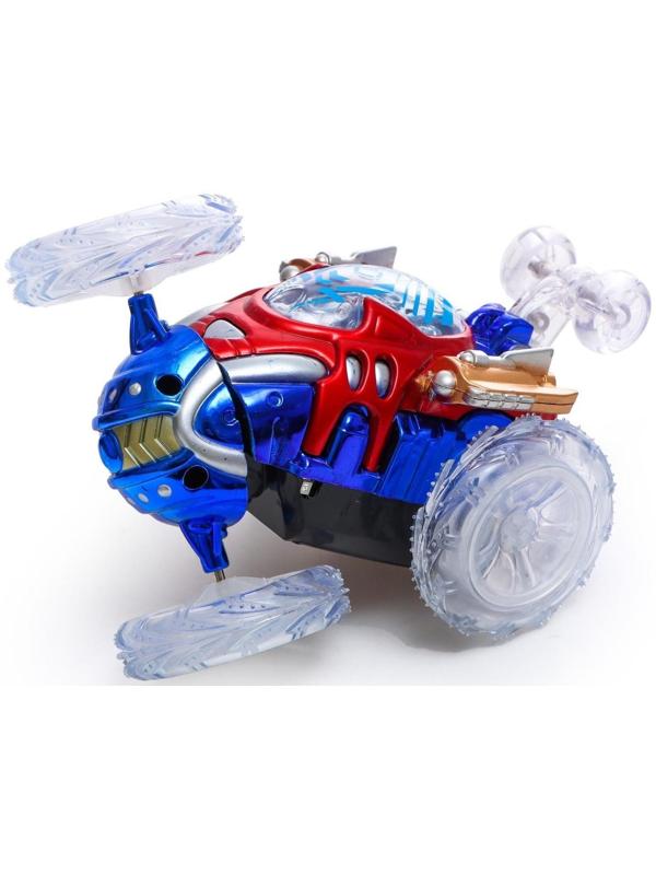 Машина-перевёртыш радиоуправляемая «Трюк», работает от батареек, световые эффекты, цвет синий