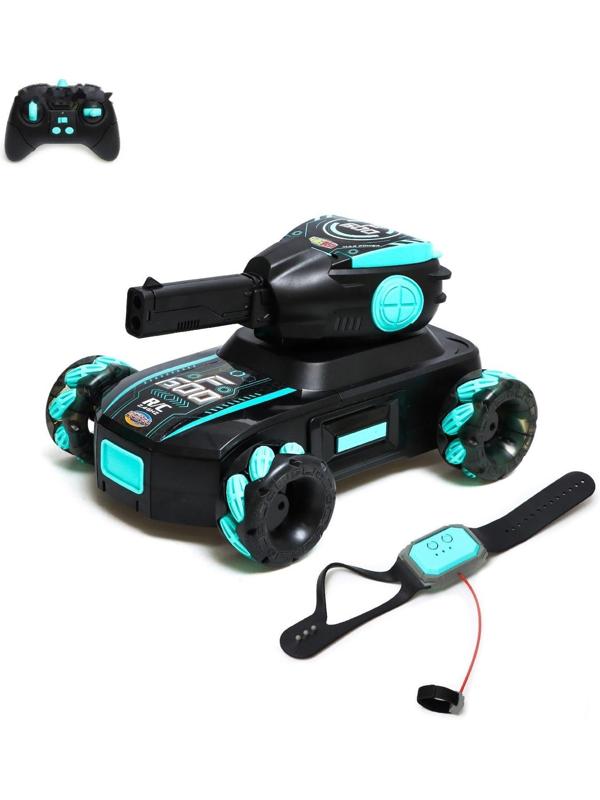 Танк радиоуправляемый Fighter, 4WD, управление жестами, стреляет гелевыми пулями, цвет чёрно-зелёный