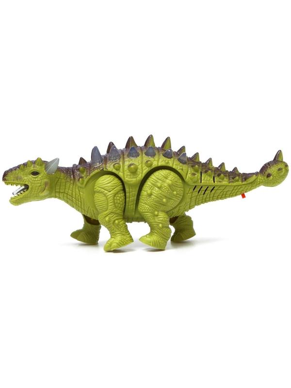 Динозавр «Анкилозавр» работает от батареек, световые и звуковые эффекты, цвет зелёный