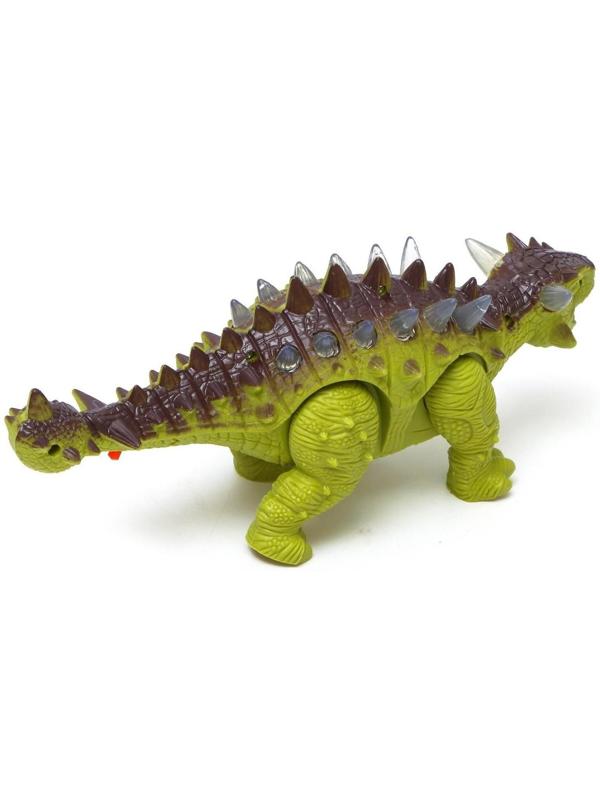 Динозавр «Анкилозавр» работает от батареек, световые и звуковые эффекты, цвет зелёный