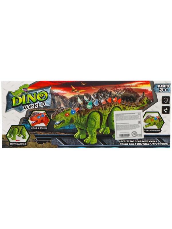 Динозавр «Анкилозавр» работает от батареек, световые и звуковые эффекты, цвет зелёный