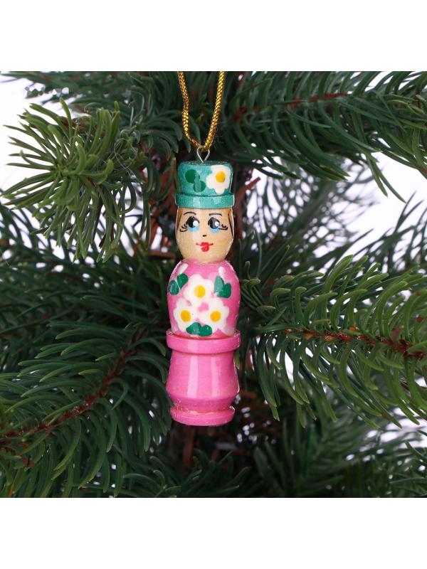 Матрёшка «Котик» с ёлочными украшениями