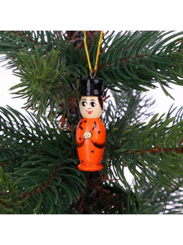 Матрёшка «Котик» с ёлочными украшениями