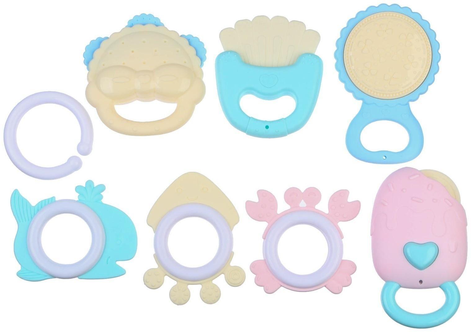 Набор погремушек и прорезывателей «Нежность», 7шт