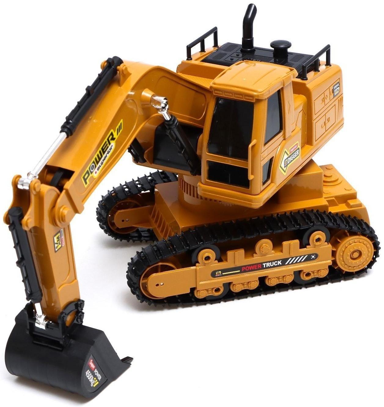 Экскаватор радиоуправляемый «Стройка», подвижный ковш, работает от аккумулятора