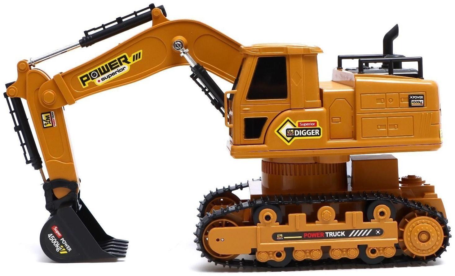 Экскаватор радиоуправляемый «Стройка», подвижный ковш, работает от аккумулятора