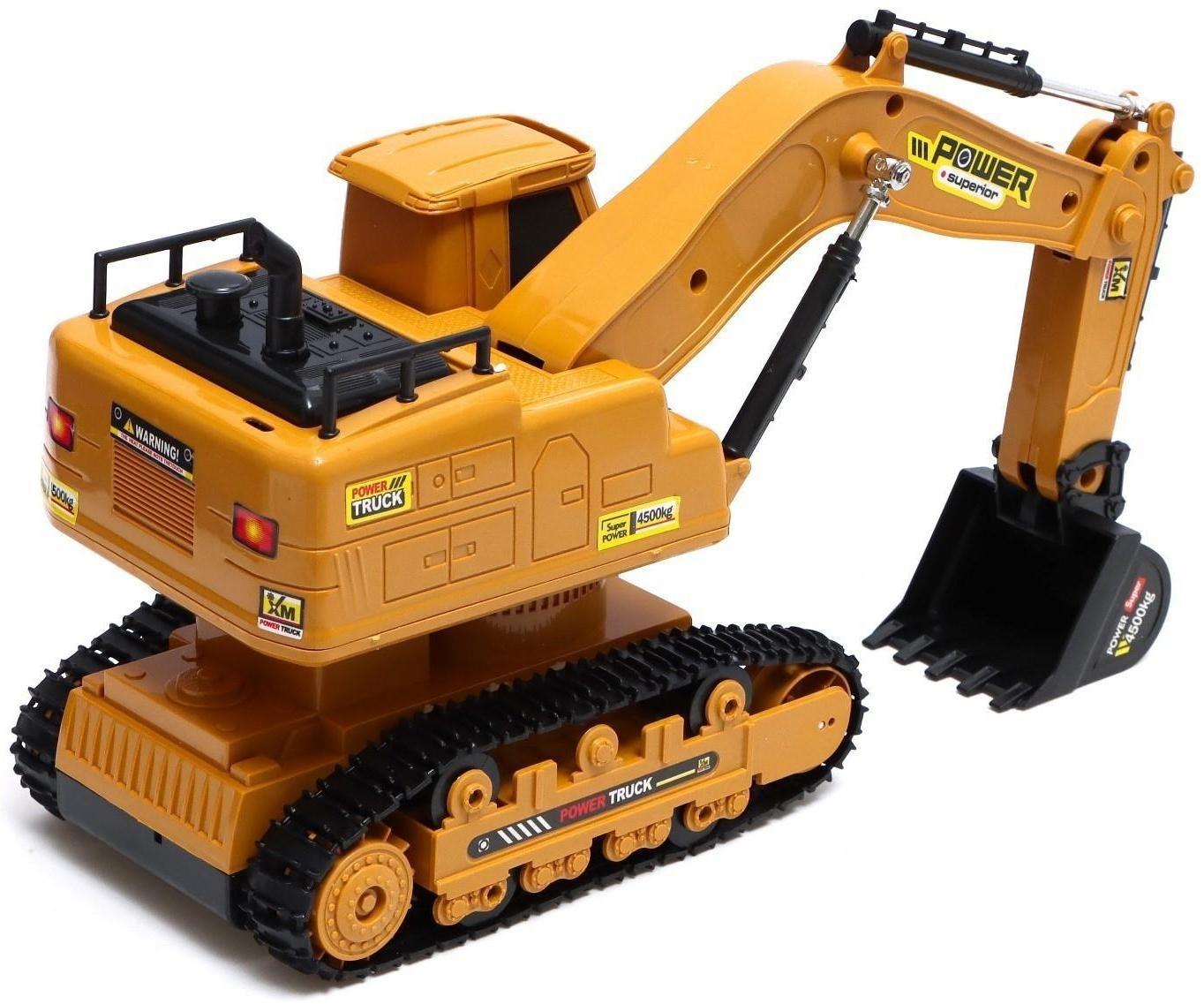 Экскаватор радиоуправляемый «Стройка», подвижный ковш, работает от аккумулятора