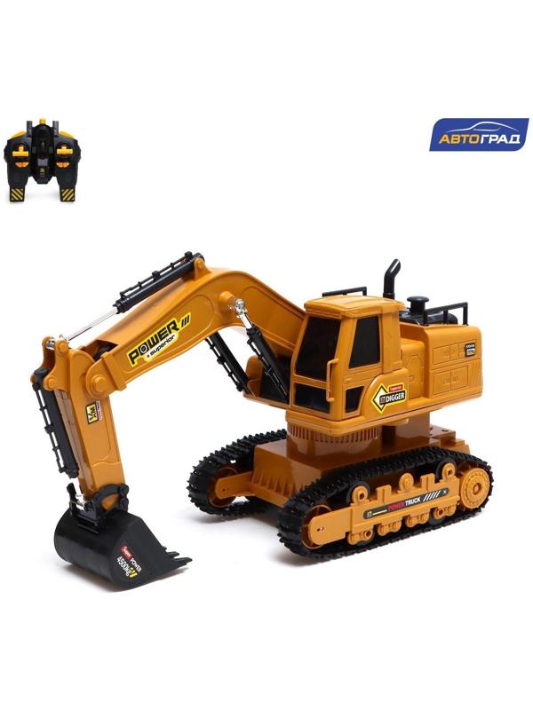Экскаватор радиоуправляемый «Стройка», подвижный ковш, работает от аккумулятора