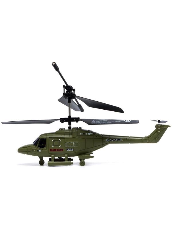 Вертолет радиоуправляемый «Армия», заряд от USB, свет, цвет зелёный