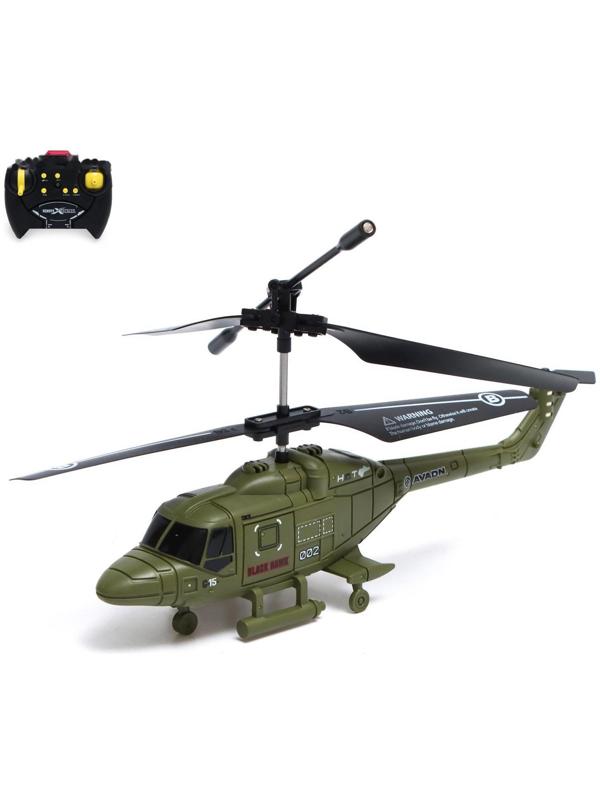 Вертолет радиоуправляемый «Армия», заряд от USB, свет, цвет зелёный