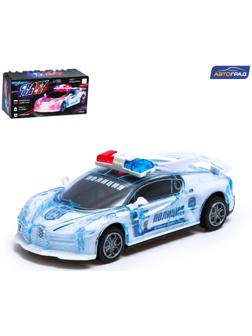 Машина инерционная «Crazy race, полиция», русская озвучка, свет, цвет белый