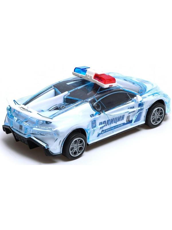 Машина инерционная «Crazy race, полиция», русская озвучка, свет, цвет белый