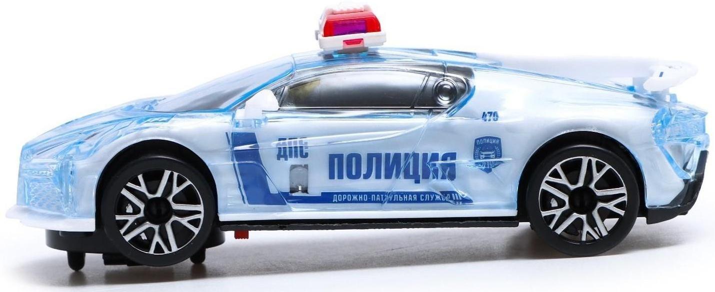 Машина «Crazy race, полиция», русская озвучка, свет, работает от батареек, цвет белый