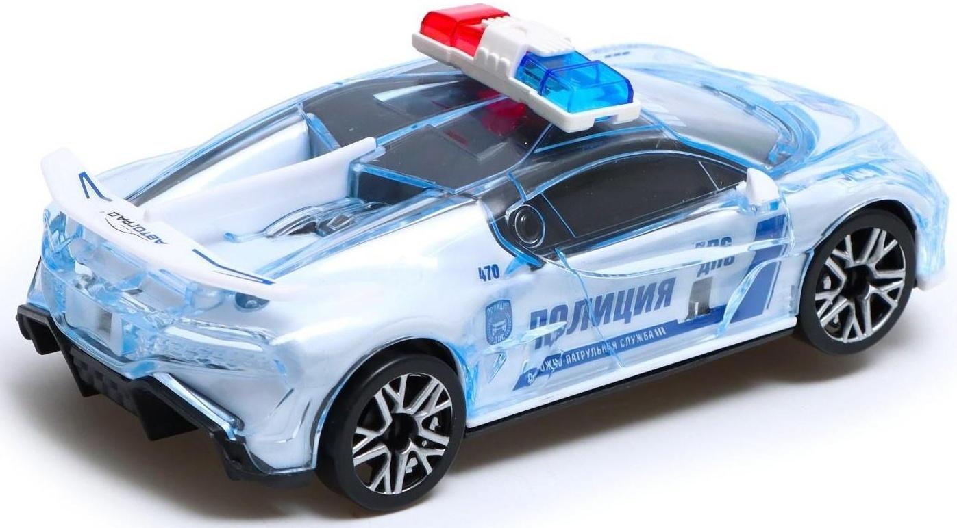 Машина «Crazy race, полиция», русская озвучка, свет, работает от батареек, цвет белый