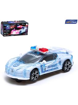 Машина «Crazy race, полиция», русская озвучка, свет, работает от батареек, цвет белый