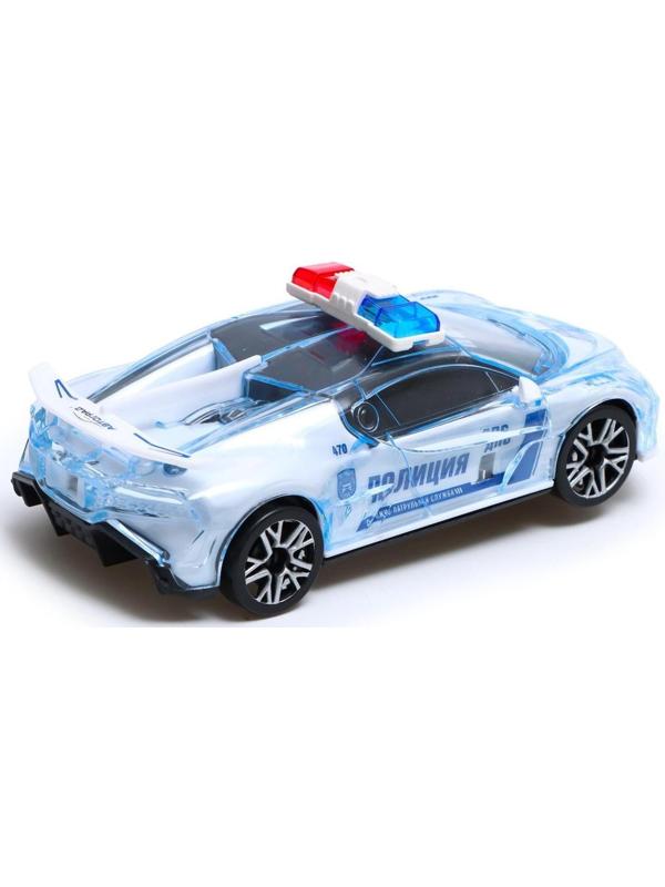 Машина «Crazy race, полиция», русская озвучка, свет, работает от батареек, цвет белый