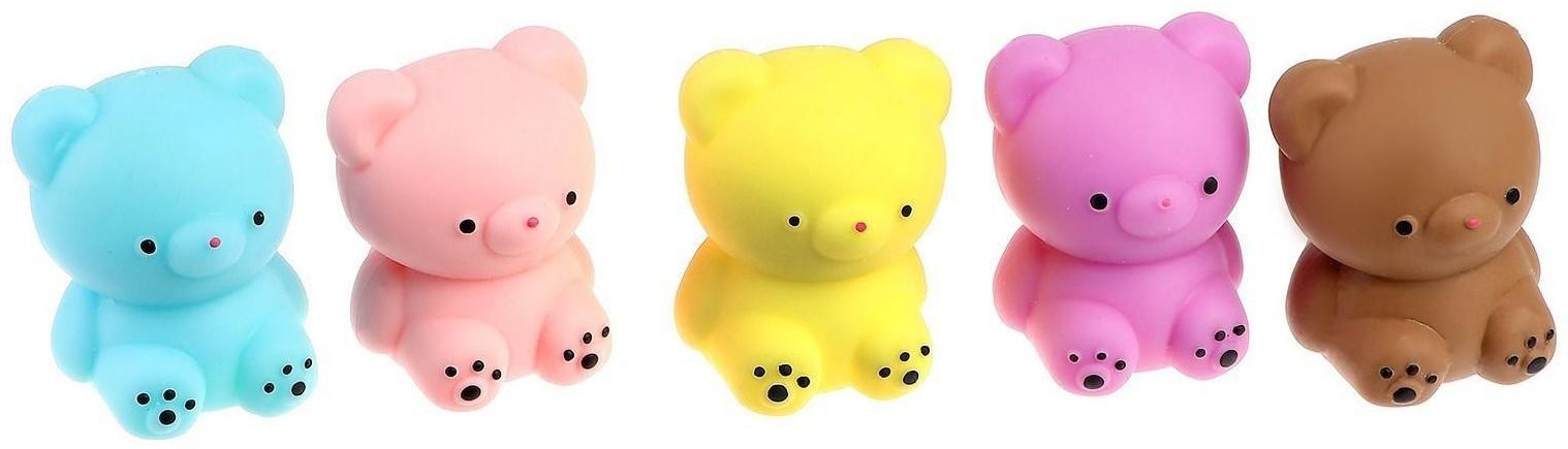 Мялка «Мишка» с пастой, цвета МИКС
