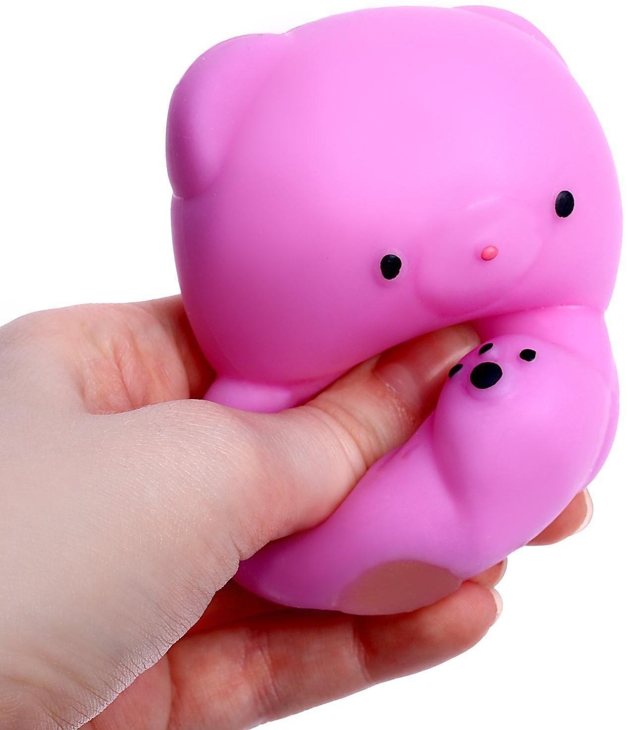 Мялка «Мишка» с пастой, цвета МИКС