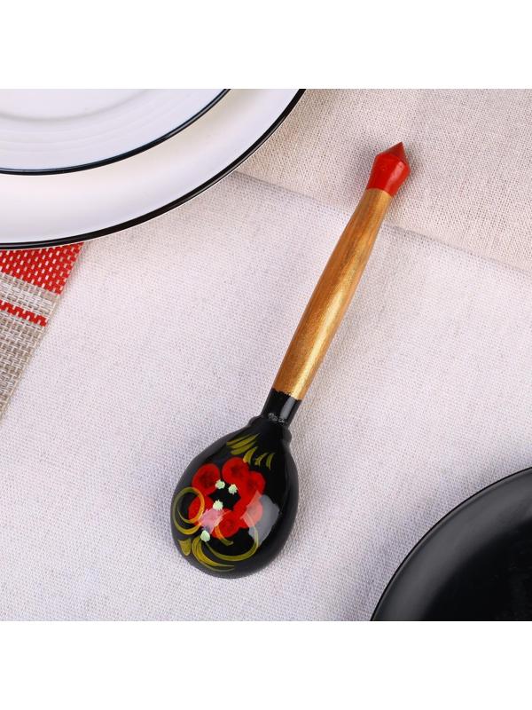 Ложка деревянная окрашенная, малая.