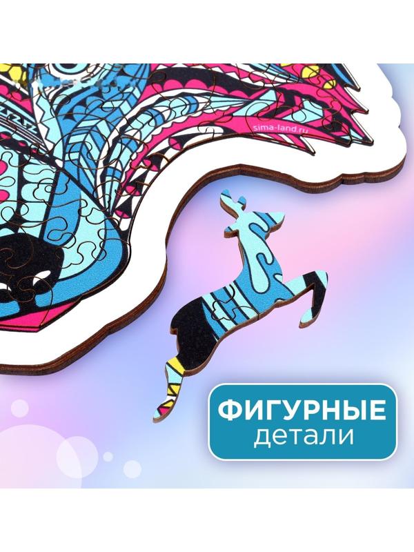 Пазл деревянный фигурный «Енот», в раме