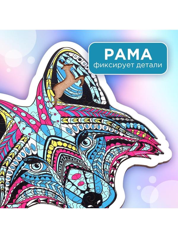 Пазл деревянный фигурный «Енот», в раме