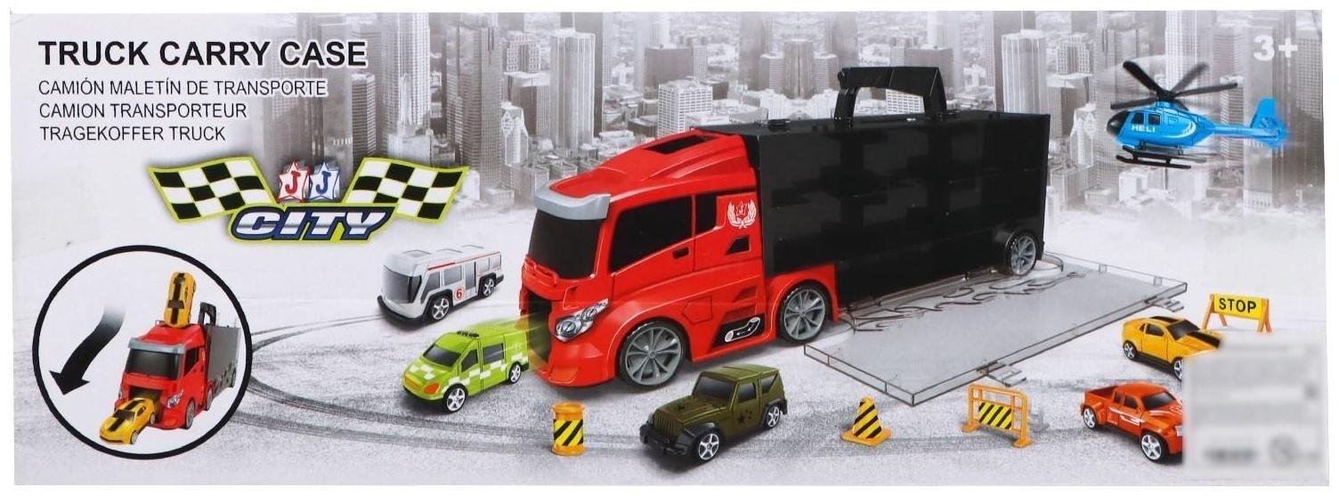 Грузовик «Перевозчик», в комплекте 6 машин и дорожные знаки