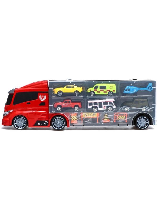 Грузовик «Перевозчик», в комплекте 6 машин и дорожные знаки