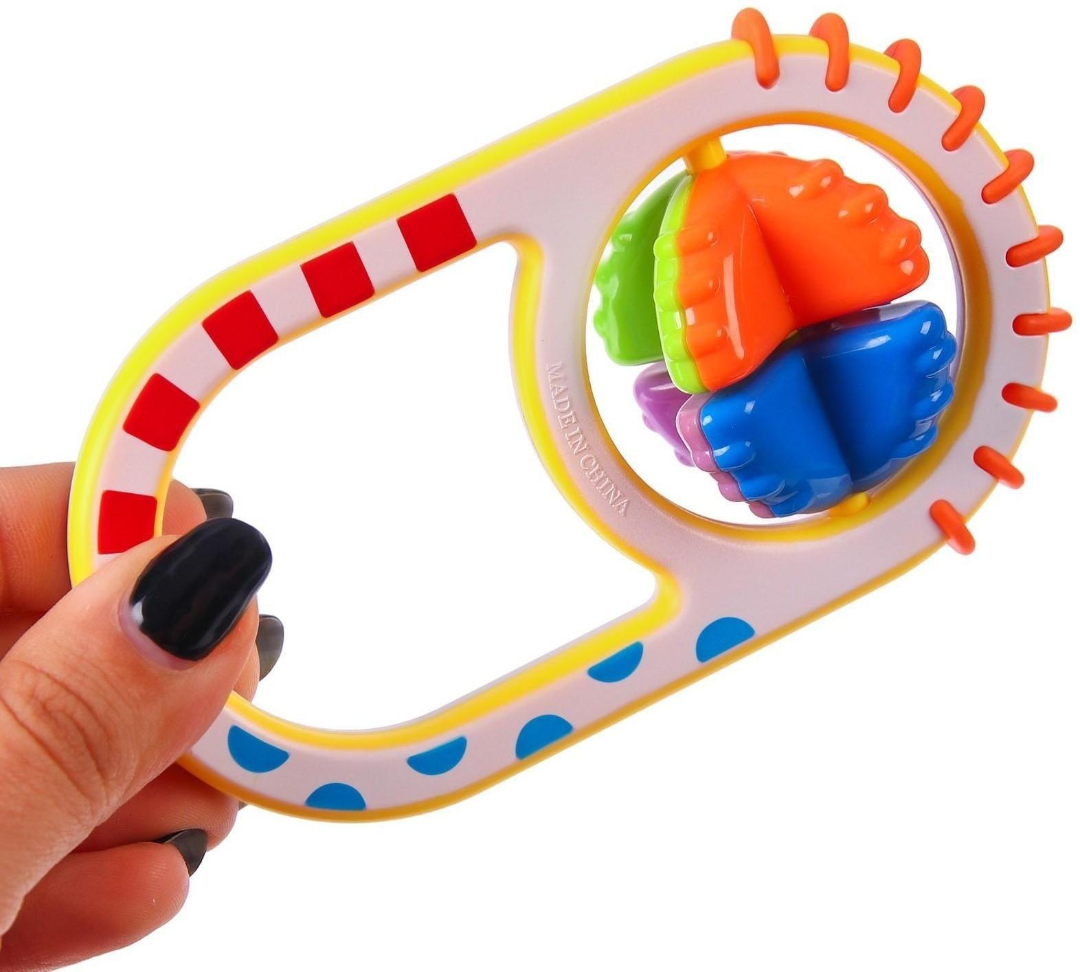 Погремушка «Фактурная ручка», цвет МИКС